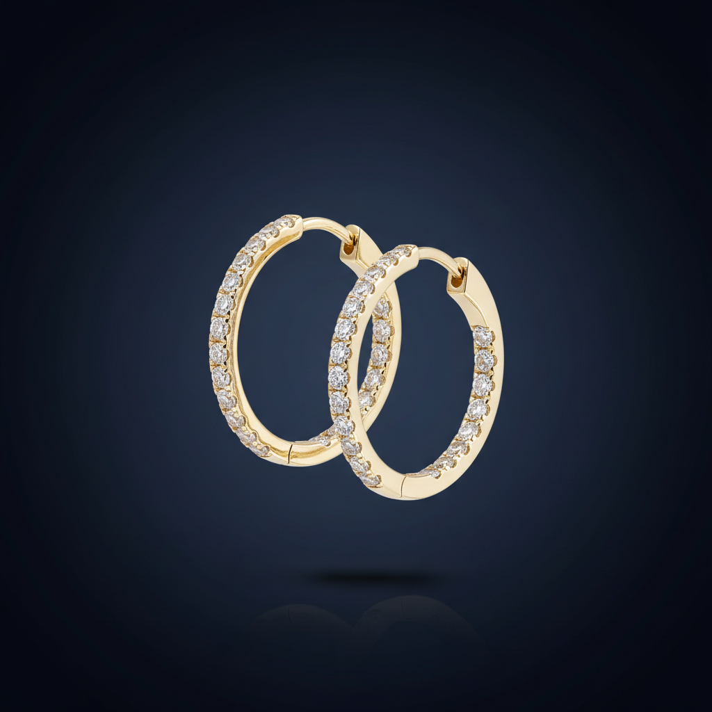 Aretes aro 10K - diagonal