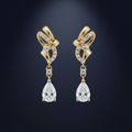 Aretes pera 10K - frontal