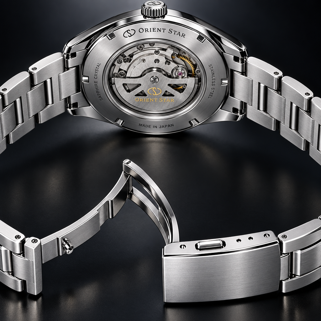 Orient Star Semi-Skeleton — dekiel i bransoleta