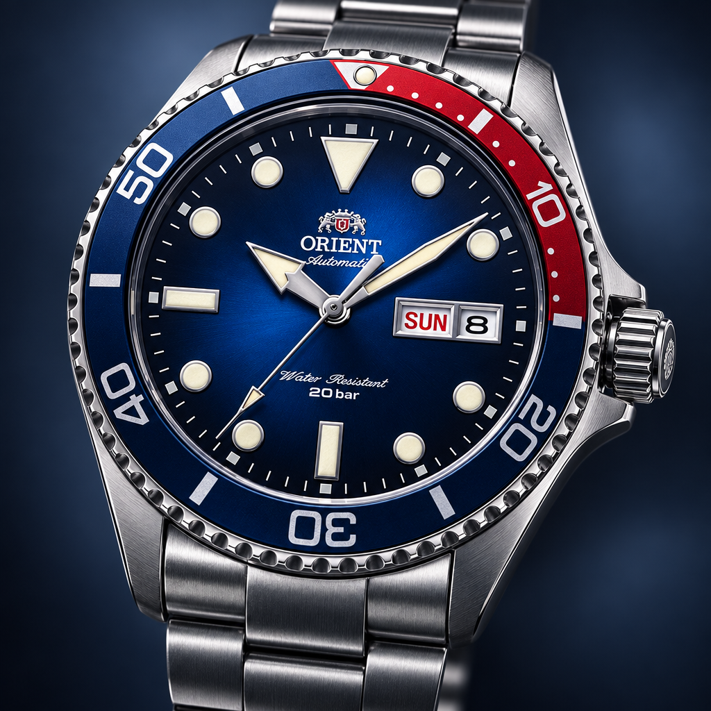 Orient Mako XL - zbliżenie tarczy