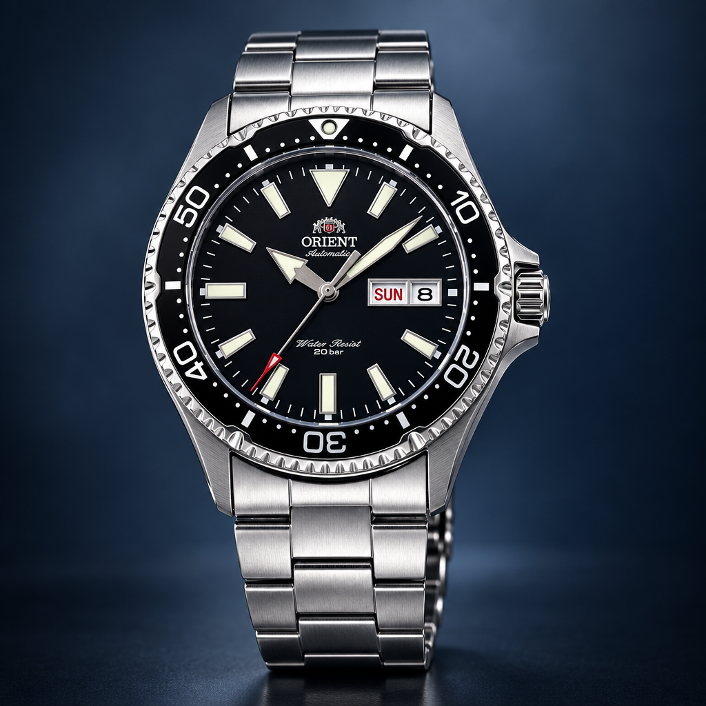 Orient Kamasu - Diver Style - Czarna Tarcza - fondo premium