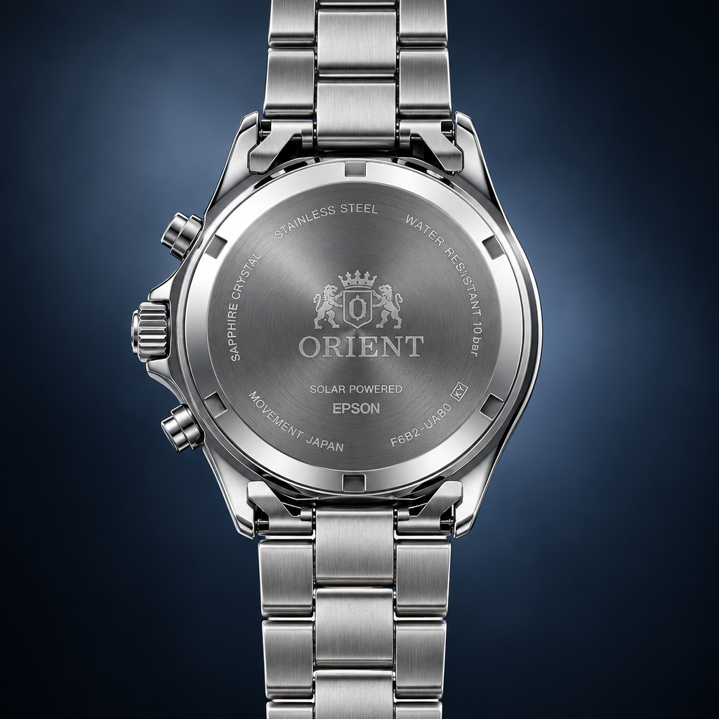 Orient Mako Solar Chronograph - dekiel tylny