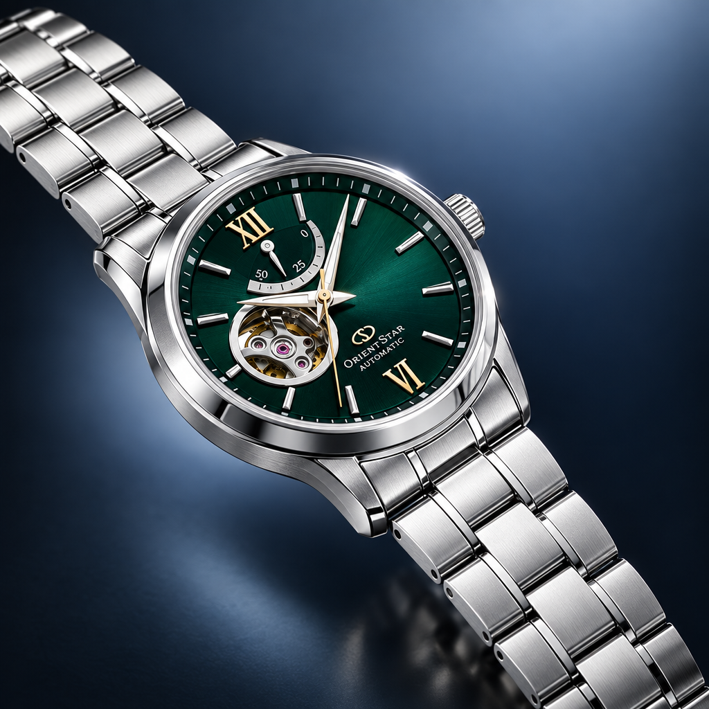 Orient Star Semi-Skeleton Zielony — widok 3/4
