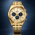Orient Chronograph Solar - złota koperta, kremowa tarcza