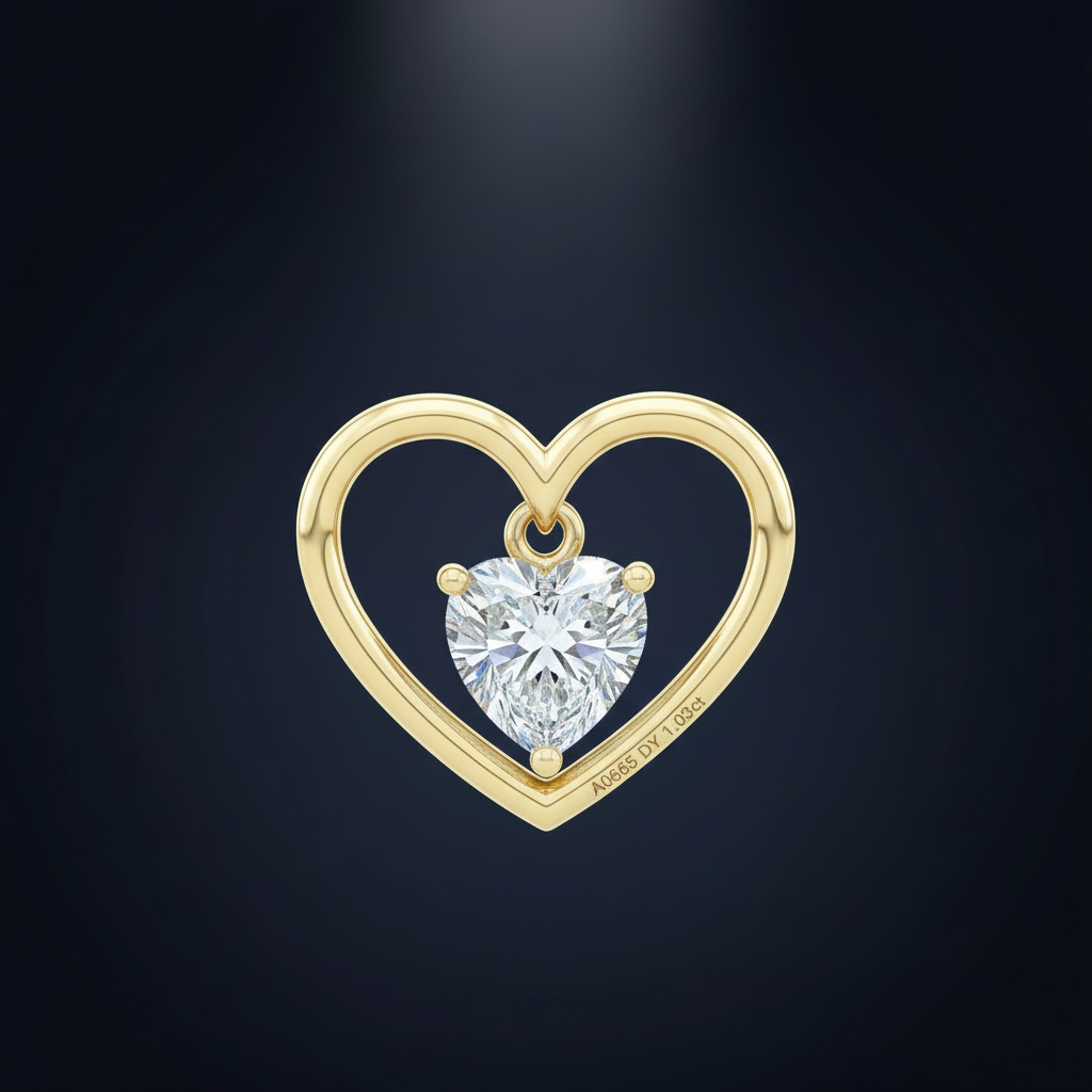 Naszyjnik serce - detalle diamante
