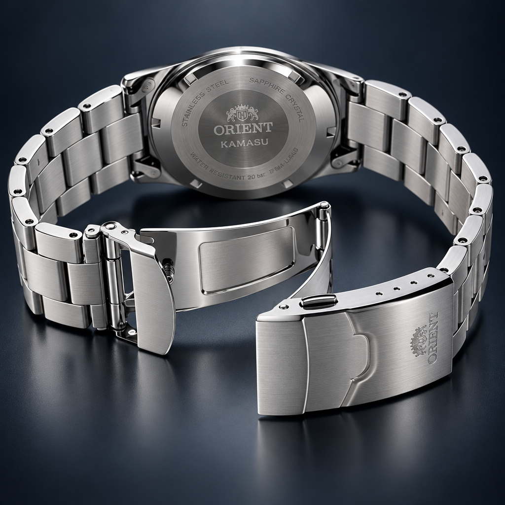 Orient Kamasu - klamra składana bransolety stalowej