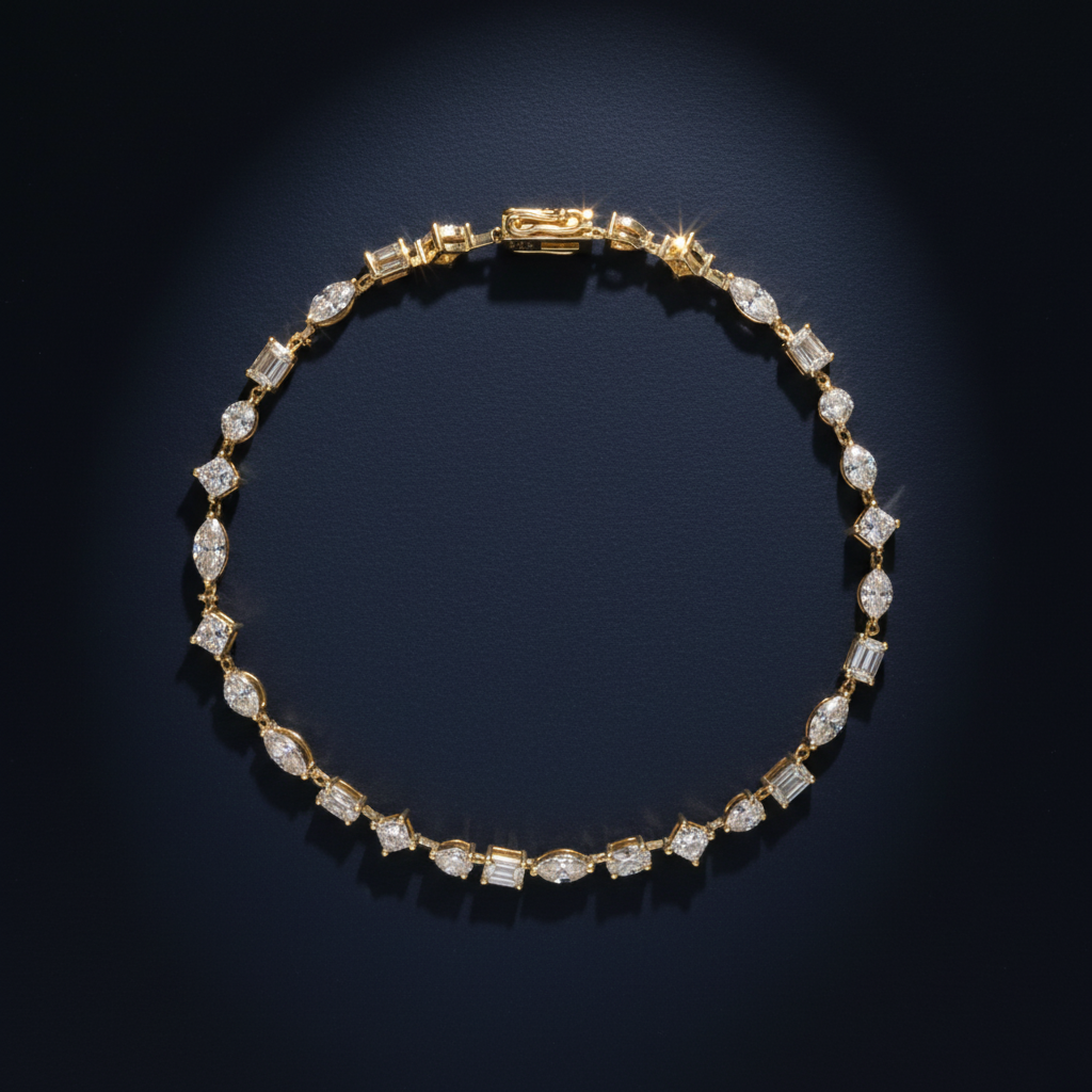 Pulsera tennis 10K - circular